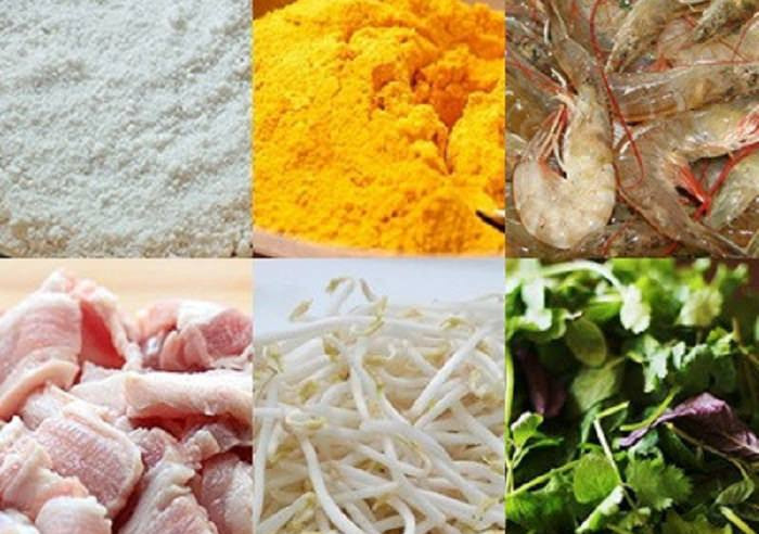 Nguyên liệu làm bánh xèo Nam Bộ